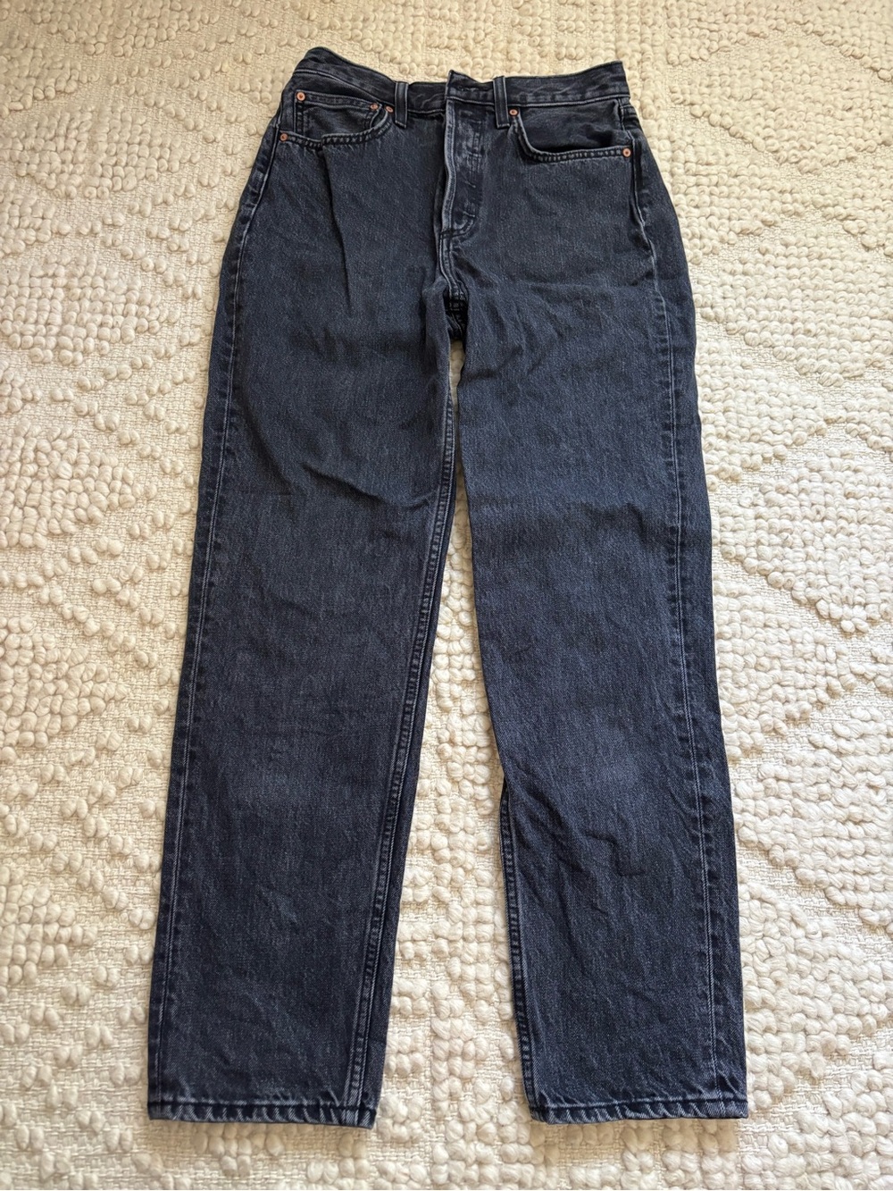Denim Forum Black Straight Jeans 90s Boyfriend